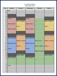 speech therapy schedule