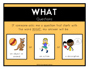 Teaching What Questions Speech Therapy