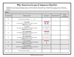 The Itinerant Clinician Why Questions for Speech Therapy Sequence