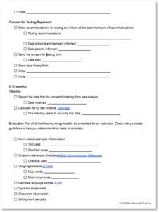 Speech language assessment checklist speech therapy