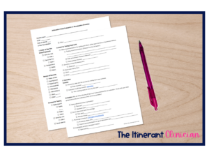 Articulation Assessment Checklist Speech Therapy