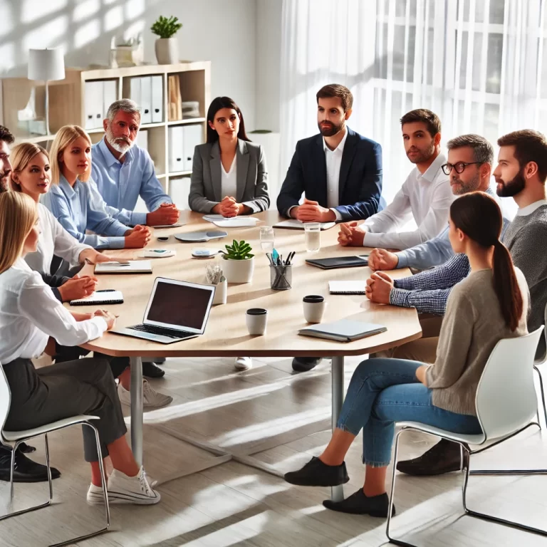 IEP team members meeting speech therapy