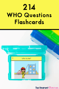 Who questions for speech therapy